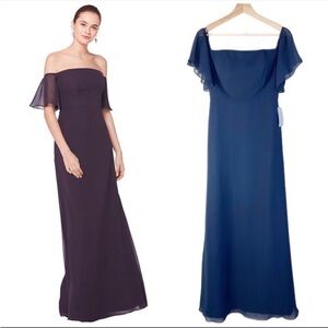 BILL LEVKOFF NWT 1603 Navy Blue Bridesmaid Dress size 4